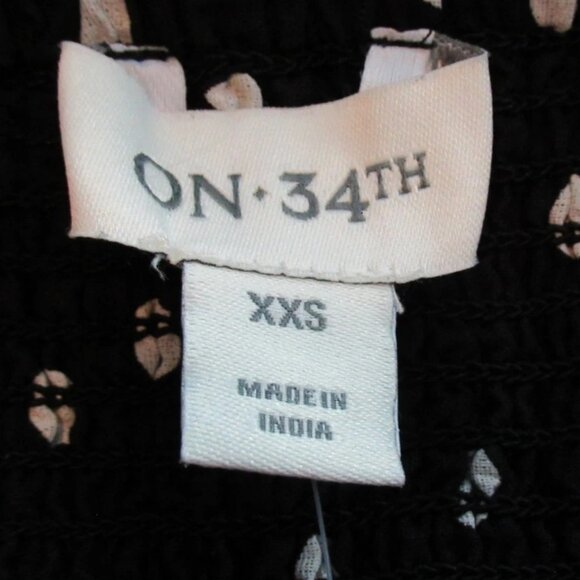 On 34th Women's 100% Cotton Sleeveless Corset Midi Dress, Black Polka Dot, XXS - Picture 3 of 6